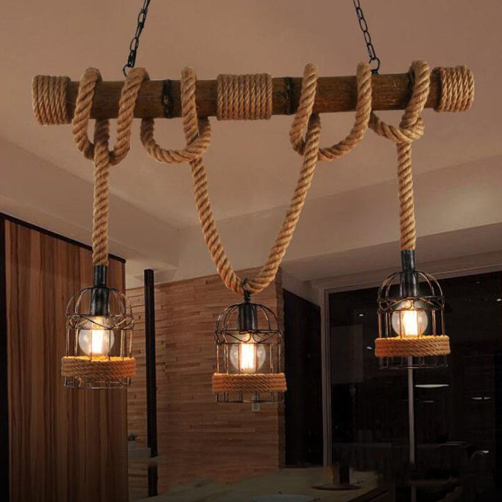 AlessioGlow - Retro hanging lamp made of metal and wood