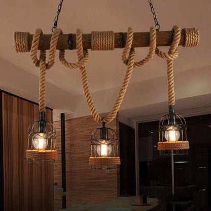 AlessioGlow - Retro hanging lamp made of metal and wood