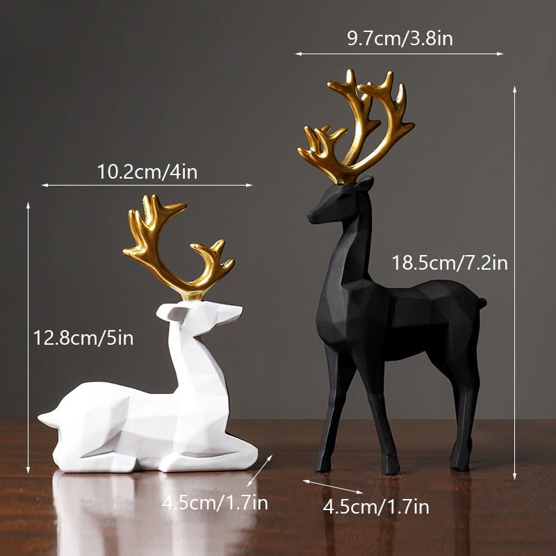 Geometric Reindeer Sculptures