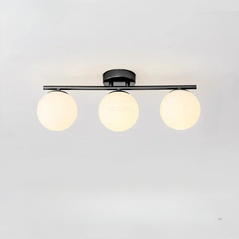 Nordic LED Glass Ceiling Light – Elegant White Sphere for Every Space