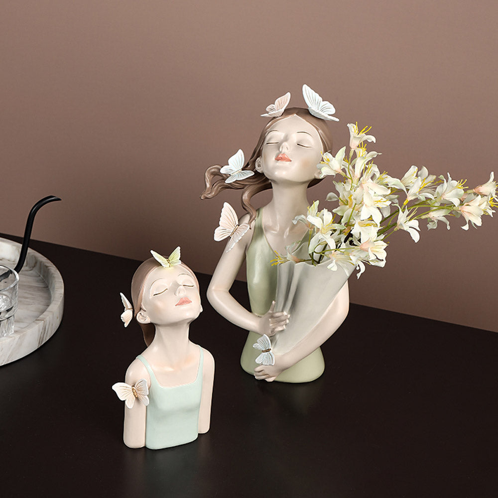 Butterfly Forest Girl Figurine Vase