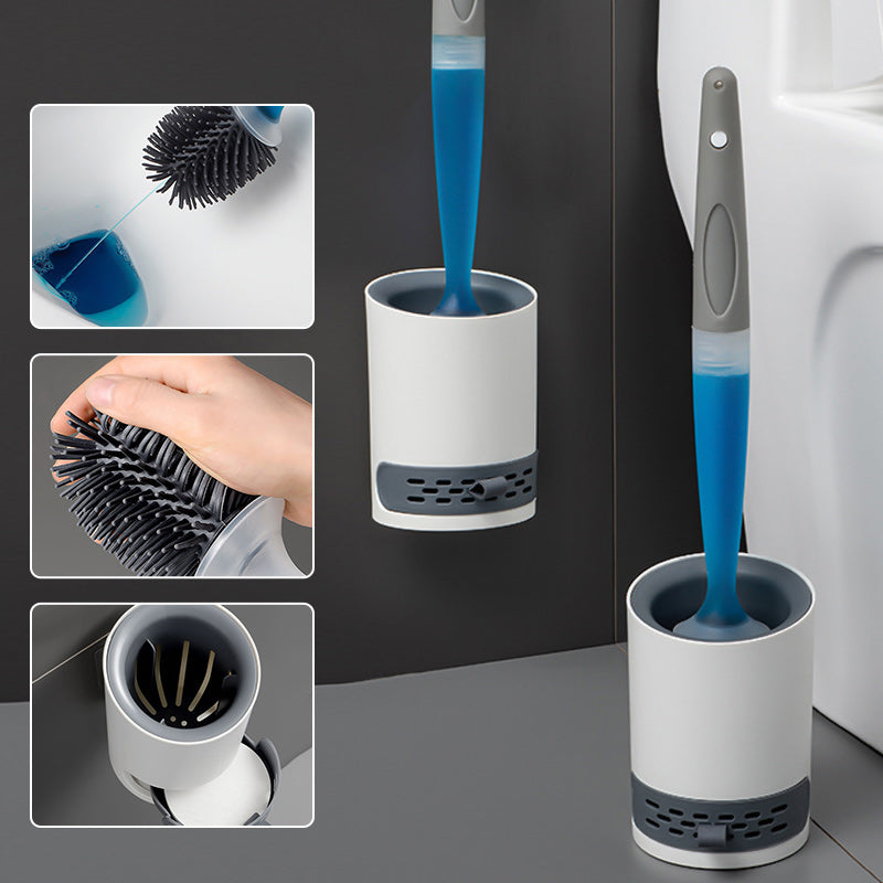 Silicone Toilet Brush with Refillable Dispenser