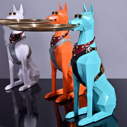 Geometric Doberman Key Tray