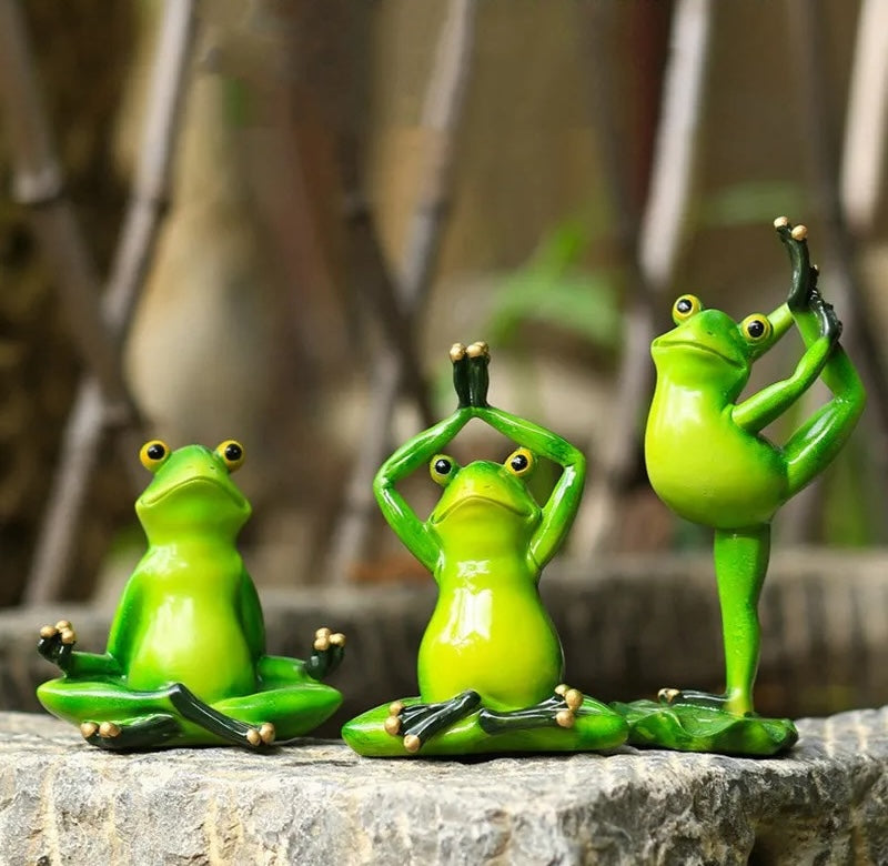 Yoga Frog Figurines