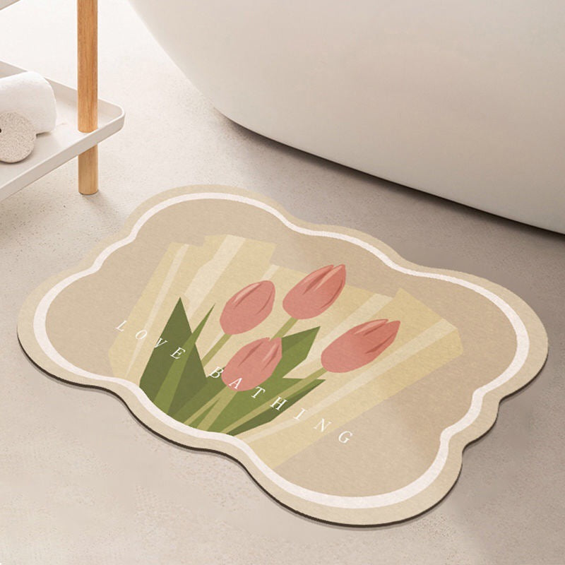 Super Absorbent Flower Non-Slip Mat for Bathroom