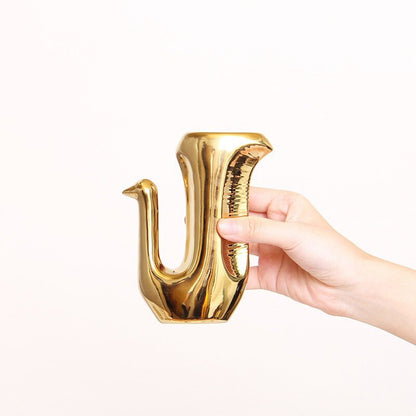 Golden Ceramic abstract Animal Figurines