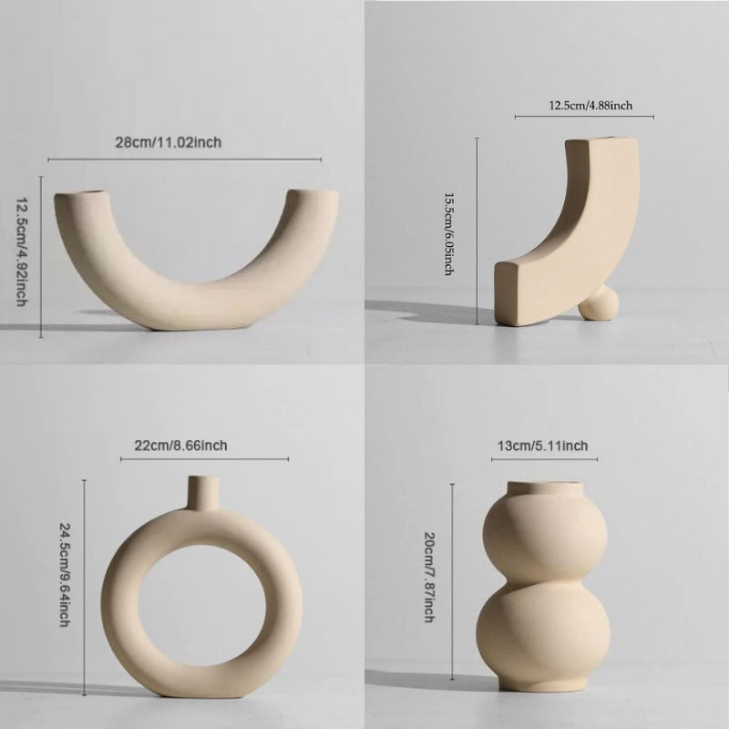 Modern Minimalist Ceramic Vases and Candle Holders