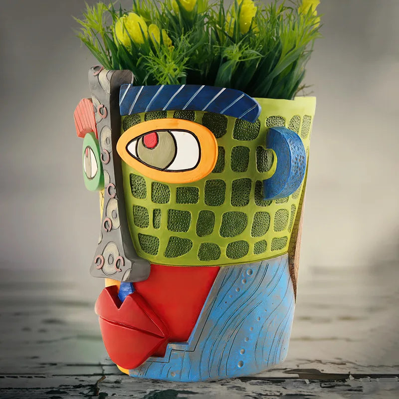 Abstract Face Pot