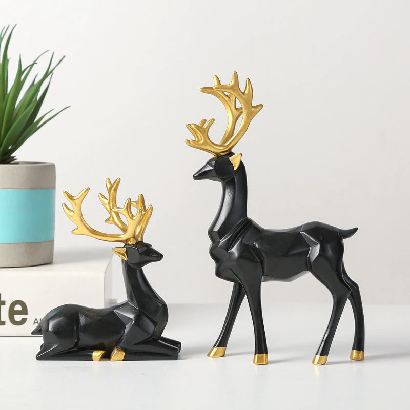 Geometric Reindeer Sculptures