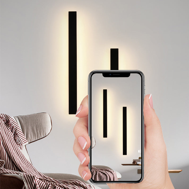 Edge Modern Design LED Wall Lamps Black Metal for Garden and Hallway