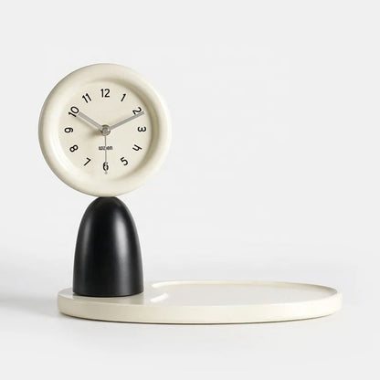 Miravique Retro Abstract Desk Clock with Display Tray