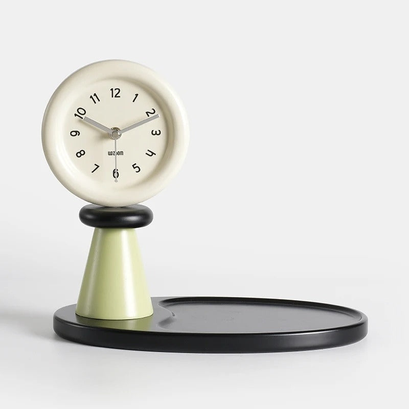 Miravique Retro Abstract Desk Clock with Display Tray