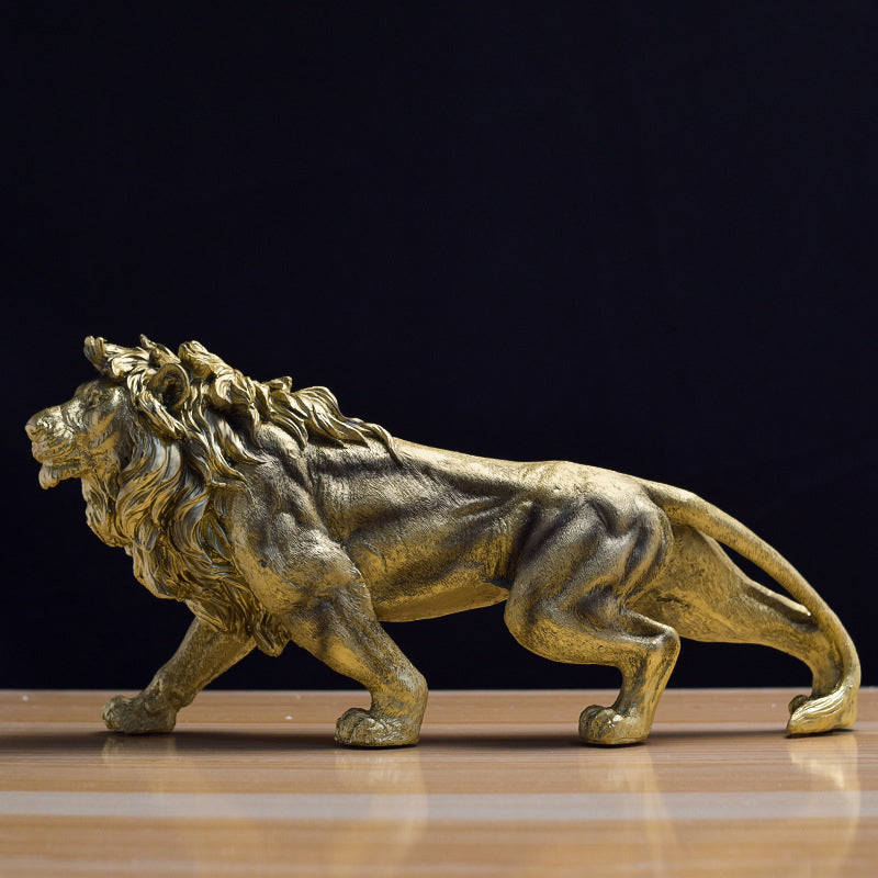 Golden Lion King Statue