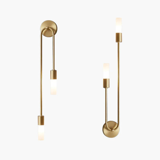 Meza Modern LED Wall Lamp, 2-Light, Stick, Gold, Living Room