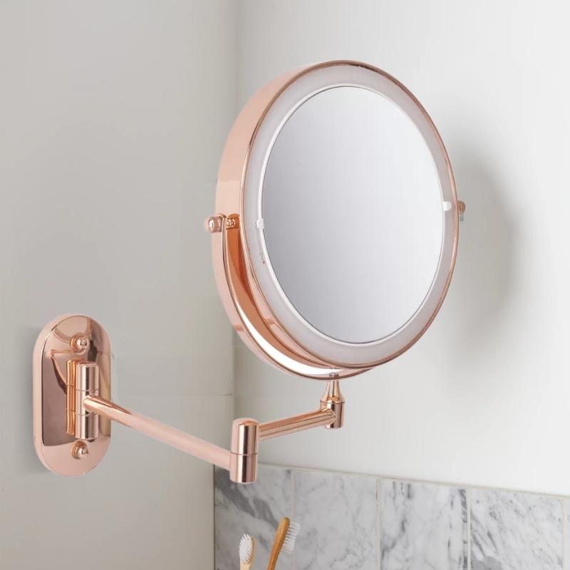 Rose Gold Rechargeable LED Magnifying Makeup & Bathroom Vanity Mirror