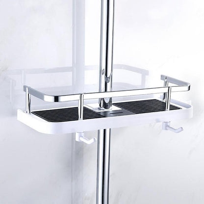 No Drilling Bathroom Pole Shower Storage Rack Holder