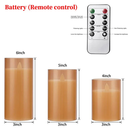 Flameless LED Candle Set with Remote Control | Realistic Flickering Light | Perfect for Home Decor, Weddings, Events