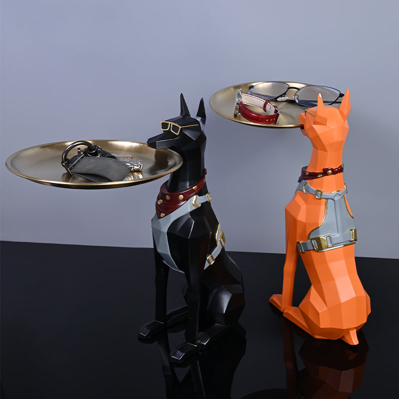 Geometric Doberman Key Tray