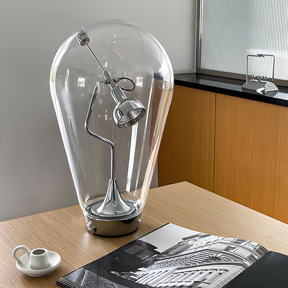 LumiMagnet - Glass Table Lamp with Industrial Magnetic Control and Touch Dimmer