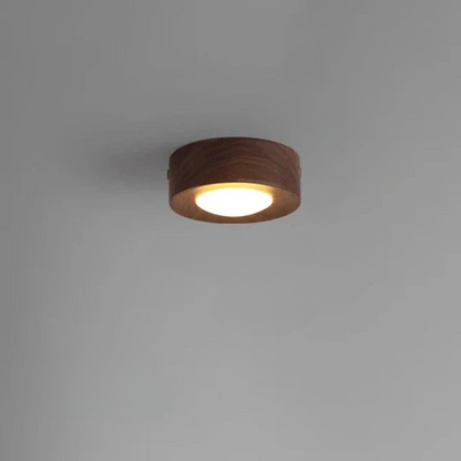 WoodAura - Walnut Ceiling Light with LED Spot