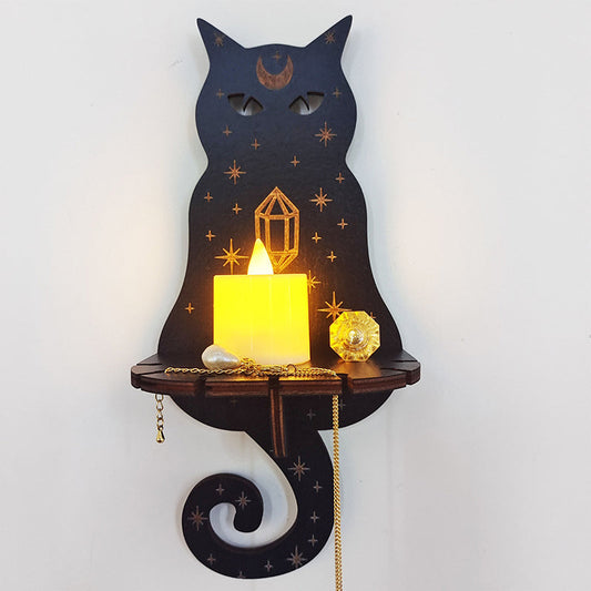 Celestial Wolf Altar Stand | Unique Home Décor for Crystals, Candles, and Pendants