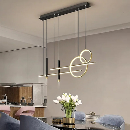 MadinaGlow - Elegant black metal LED chandelier