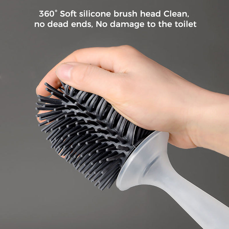 Silicone Toilet Brush with Refillable Dispenser