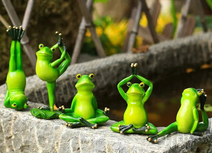 Yoga Frog Figurines