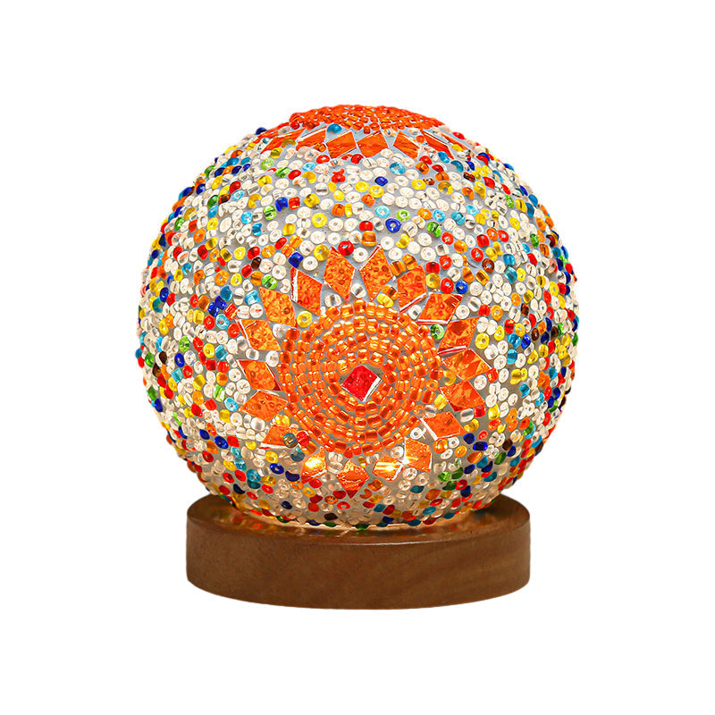 GloedNest - Dimmable Boho Baroque LED Spherical Glass Table Lamp with Mosaic Lighting 3.9"