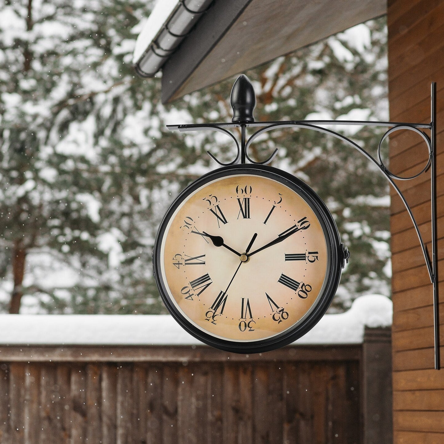 TimeTraveler - Retro Double Sided Wall Clock Black