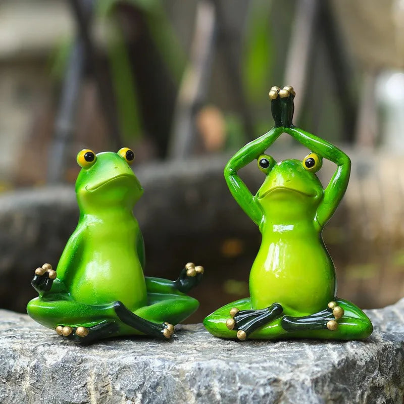 Yoga Frog Figurines