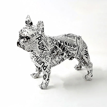 Graffiti Painted French Bulldog Dog Art Sculpture