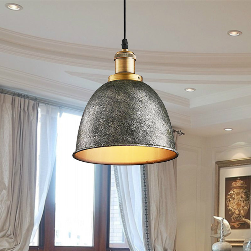 DomeLight - Wrought Iron Hanging Lamp with Atmospheric Appearance