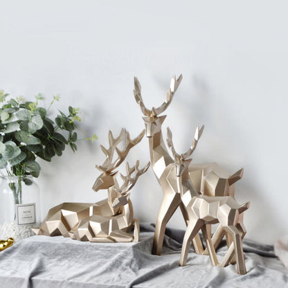 Scandinavian Reindeer Sculpture Set of 2