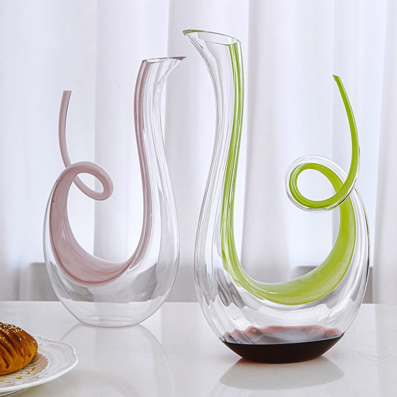 Colorful Mendocino Twist Crystal Glass Wine Decanter