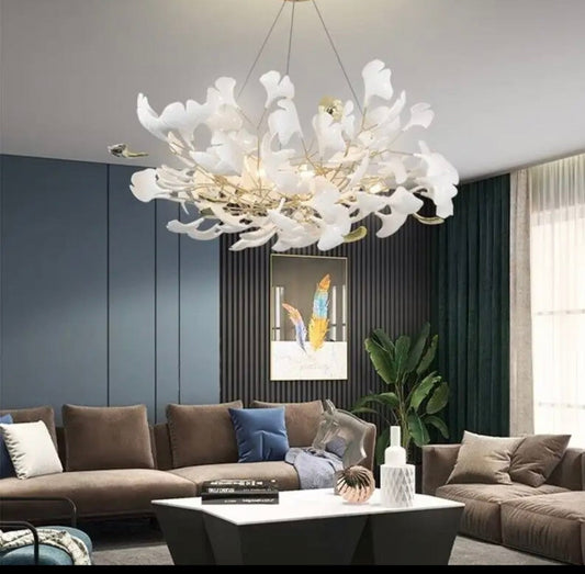 Ceramic Leaf Chandelier