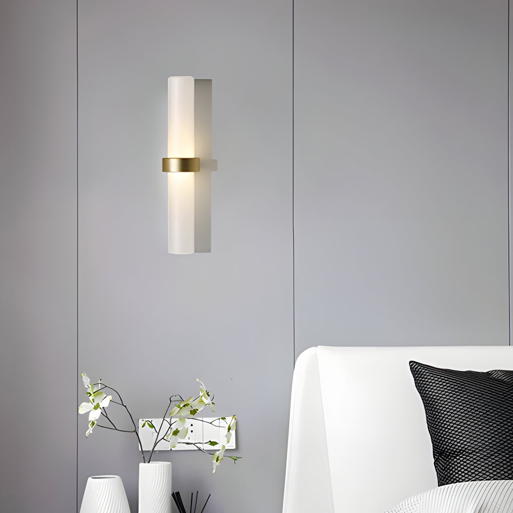 GlowLight - Modern Wall Lamp Made of Frosted Glass Tube in Warm White for the Living Room