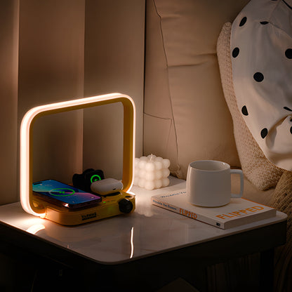 TechGlow - 3-in-1 Table Lamp with Wireless Charger, RGB Lighting and Timer