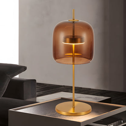 LumiLux - Smoked Glass Table Lamp for a Warm Ambiance