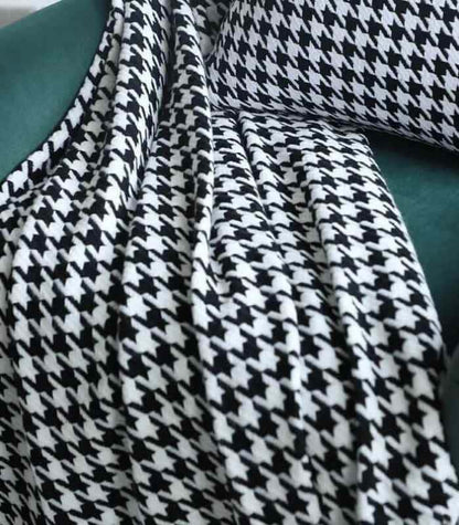 Houndstooth Throw Black and White Modern Sofa Blanket