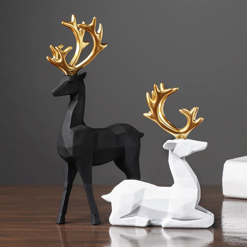 Geometric Reindeer Sculptures