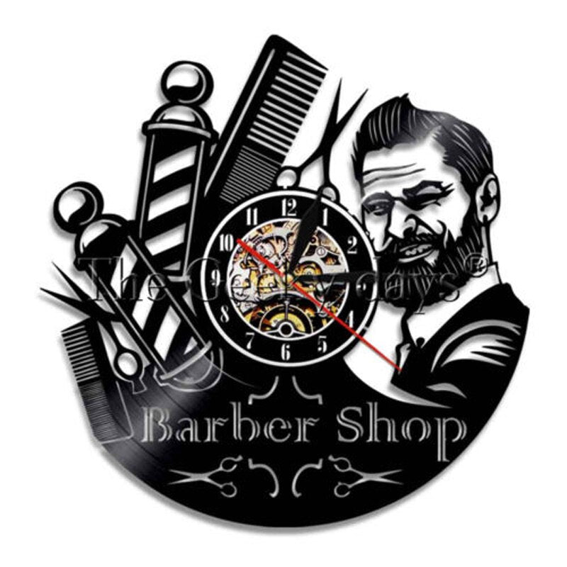 BarberTime - Stylish vinyl wall clock for barbershops