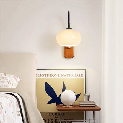 Bauhaus Persimmon Rotatable Glass Wall Light