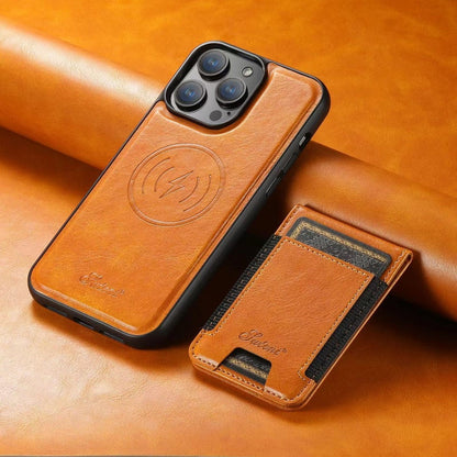 Leather Card Holder iPhone Case: Magsafe, Wireless Charging (Compatible With Magsafe)