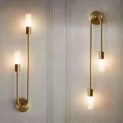 Meza Modern LED Wall Lamp, 2-Light, Stick, Gold, Living Room