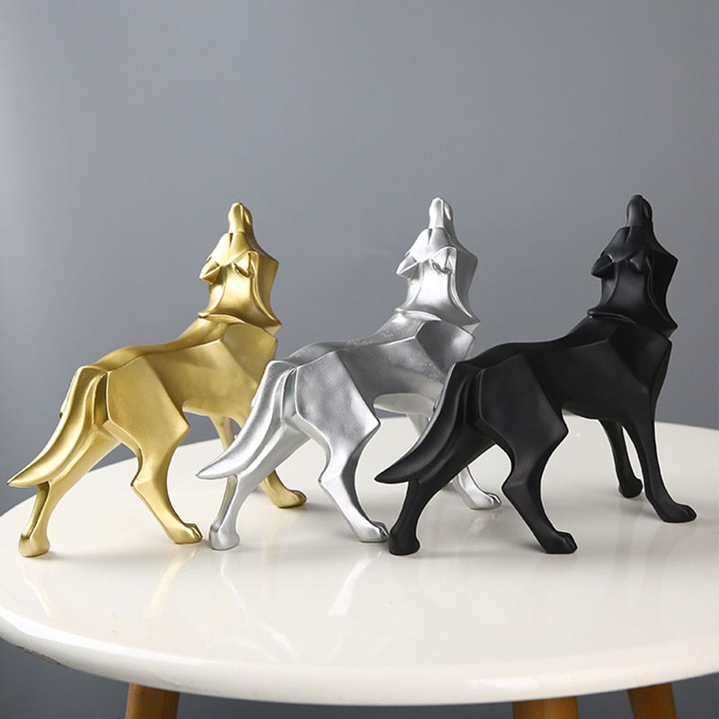 Geometric Wolf Figurines