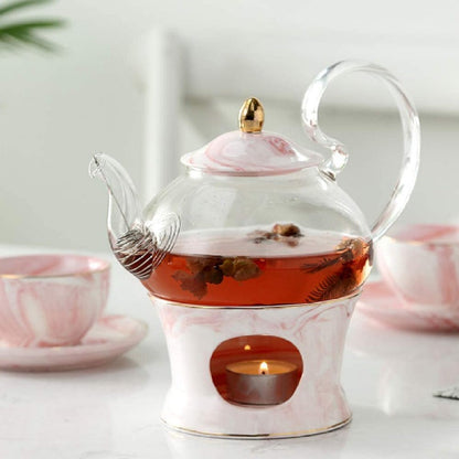 Pure Elegance Porcelain & Glass Teapot Set