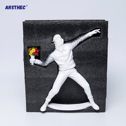 Masked Flower Thrower Sculpture - Arsthec®