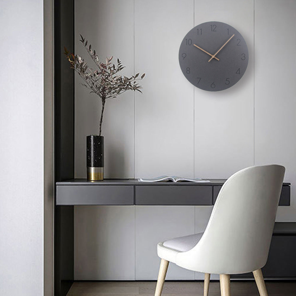 Minimalist Norwegian Wall Clock - 29cm(11.4 in) Scandinavian Design, Wood, Quiet Movement