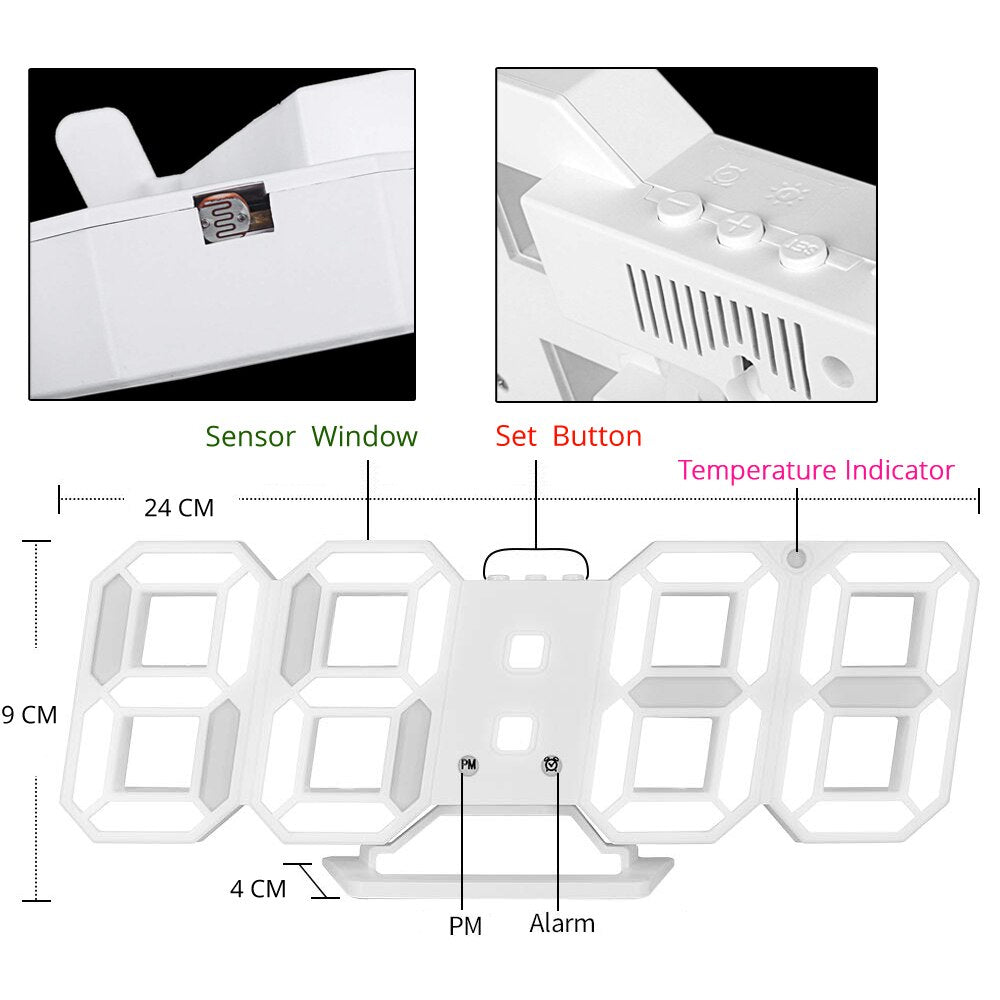 GloTime - LED Digital Multifunctional Wall Clock